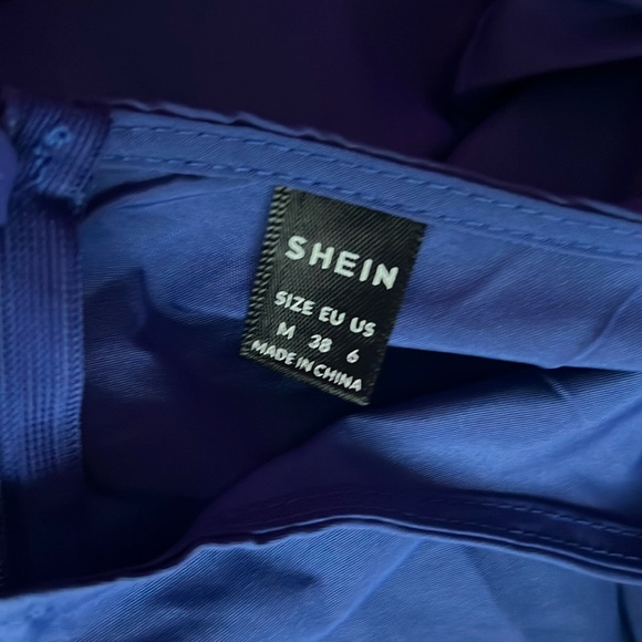 New SHEIN Mulvari Layered Sleeve Ruffle Hem Dress in Royal Blue Size M - Picture 8 of 10